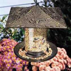 6 Inch Oak Leaf Tube Bird Feeder