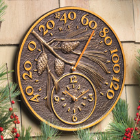 Pinecone Clock Thermometer