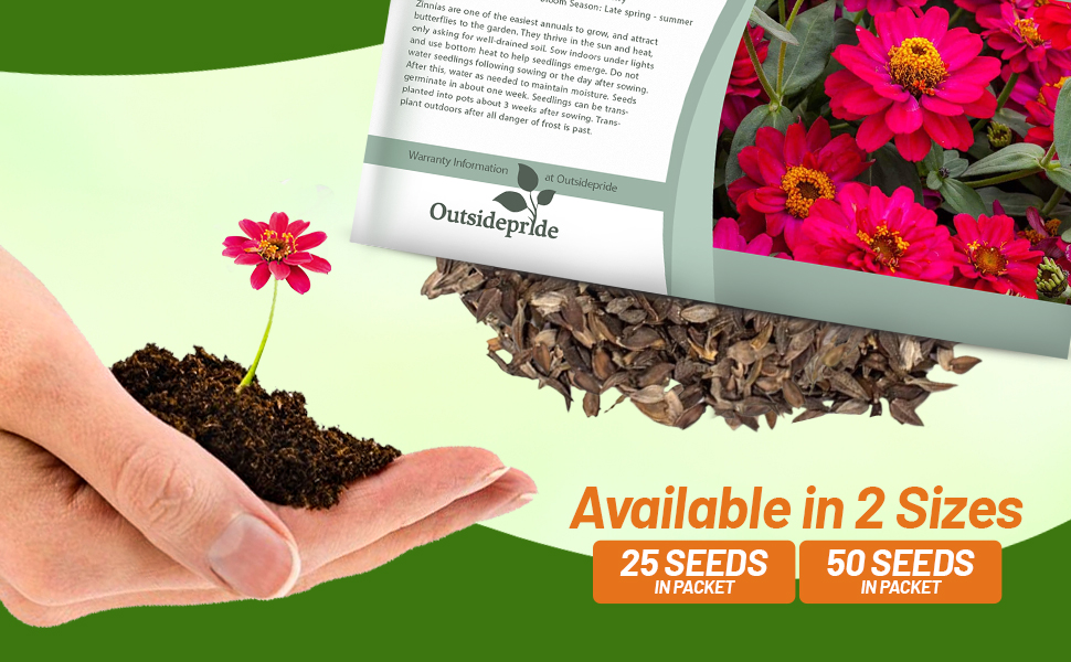 Zinnia Profusion Double Hot Cherry Flower Seed Packet