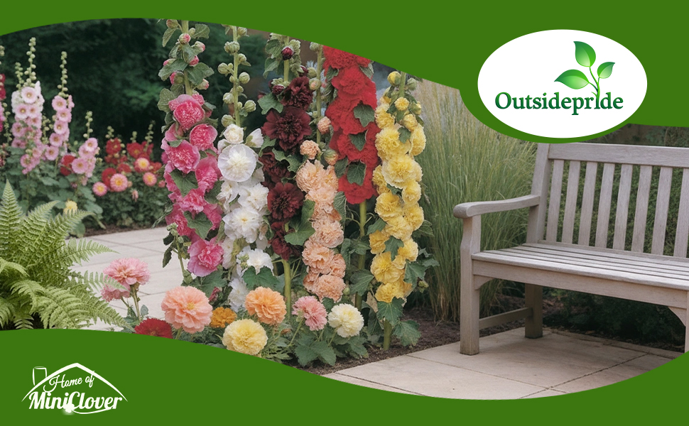 Double Flowering Hollyhock Flower Garden