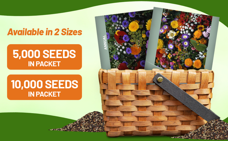 Little Seed Store 2000+ Tall Native Wildflower Mix Seeds - 19 Annual Species, Fast Easy Cut Flowers