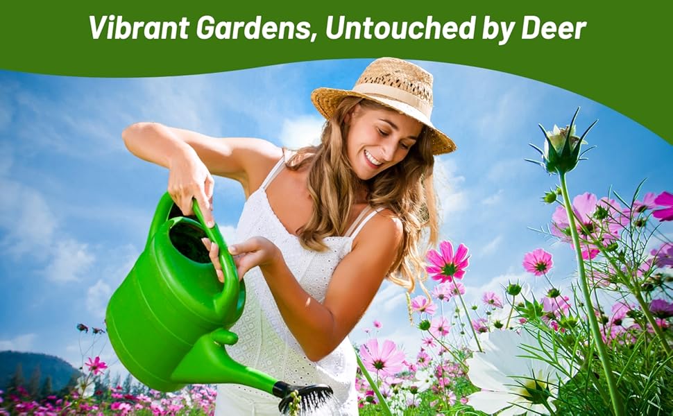 Woman Watering Deer Proof Wildflower Seed