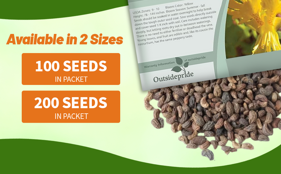 Climbing Annual Canary Creeper Seed Packet
