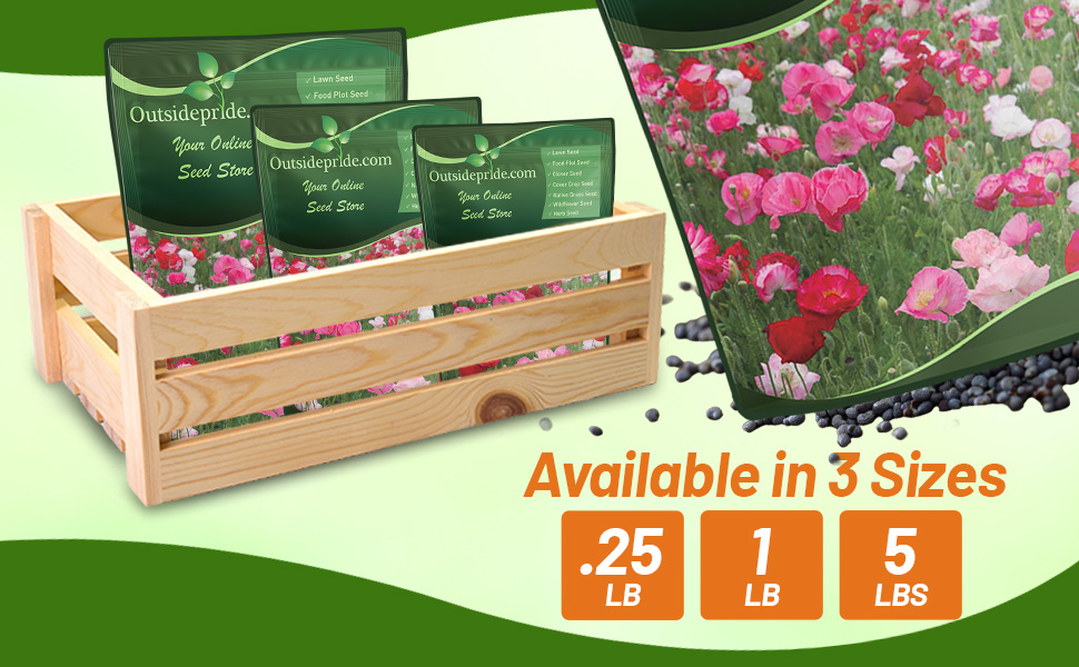 Shirley Poppy Bulk Seed Bags With 1/4 lb, 1 lb, and 5 lb Packages