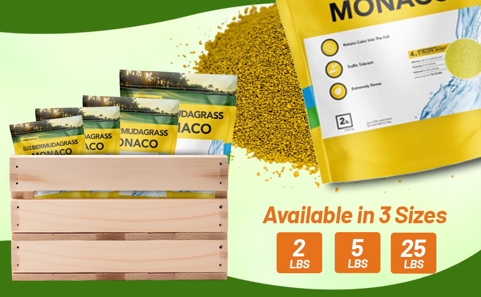 Monaco Bermuda Lawn Grass Seed Bag