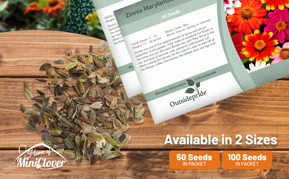 Zinnia Zahara Flower Seed Mix Packet For Planting