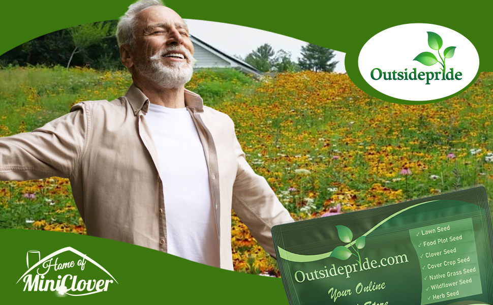 Man in Midwest Wildflower Field Grown From Seeds