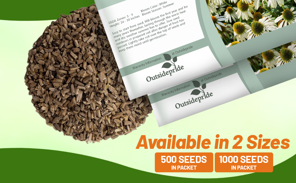 Echinacea White Swan Coneflower Flower Seed Packet