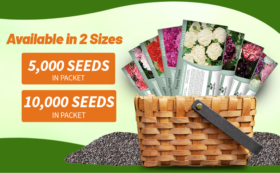 Peony Poppy Flower Seed Packets For Planting