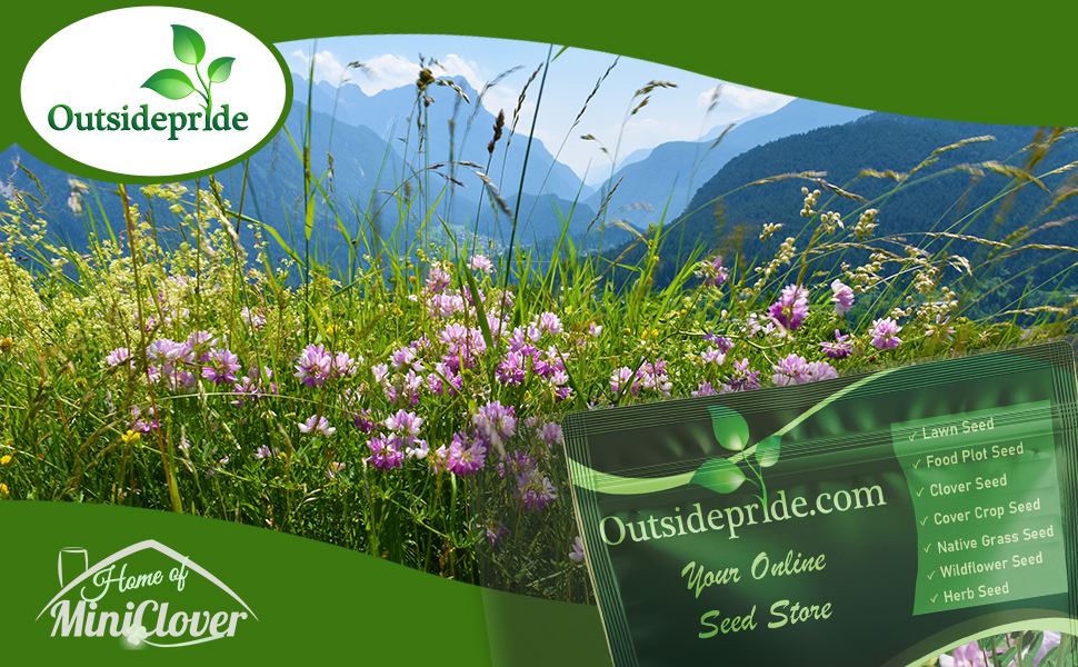 Bag of Crown Vetch Seed Sitting in Field