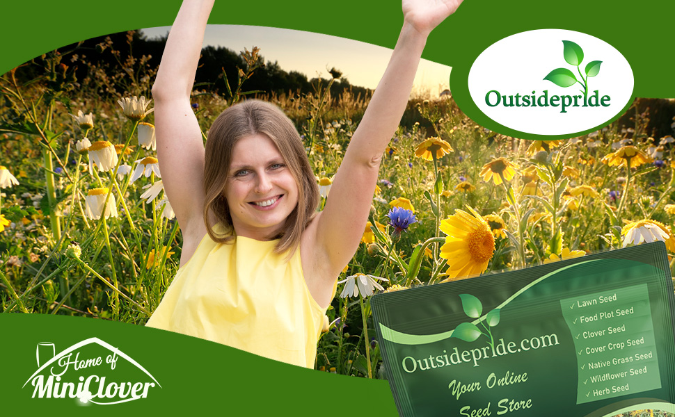 Happy Woman in Northwest Wildflower Seed Mixture