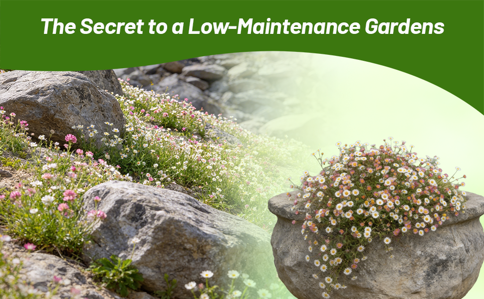 Women Watering Low Maintenance Erigon Fleabane Santa Barbara Daisies