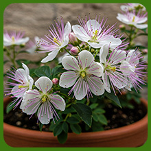 Caper Bush Large, Pinkish-White Blooms