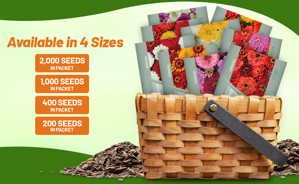 Zinnia Elegans Flower Seed Packet Mixtures