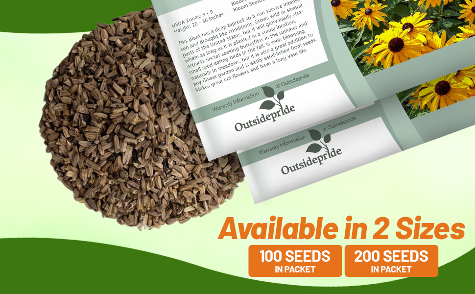 Echinacea paradoxa Yellow Coneflower Seed Packet For Planting