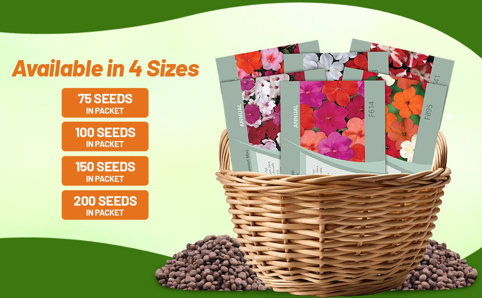 Impatiens Flower Seed Mixtures in Seed Packets