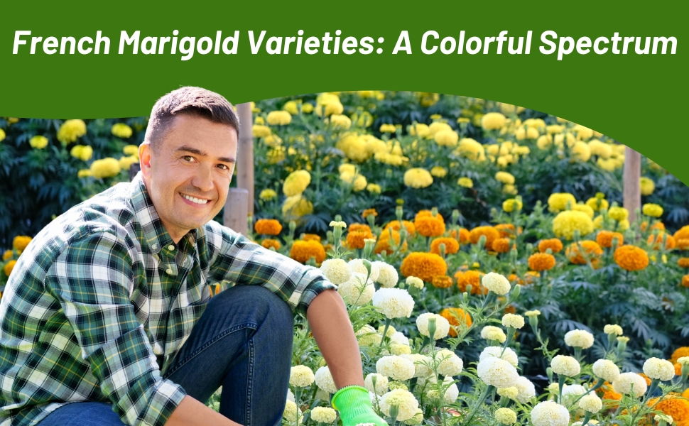 Main in Tagetes erecta African Marigold Flower Garden