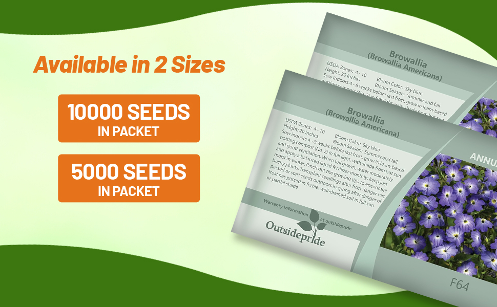 Browalia Flower Seed Packets