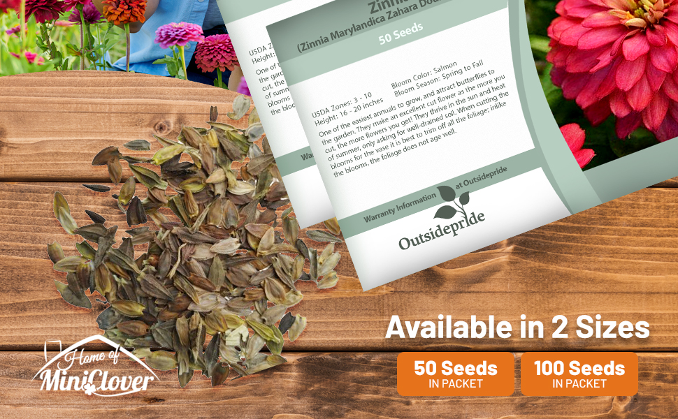 Zinnia Zahara Double Salmon Flower Seed Packets For Planting