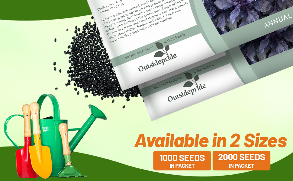 Basil Dark Opal Herb Seed Packets For Planting