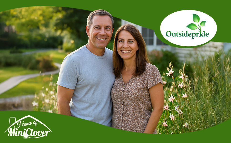 Couple Standing In Front of Gaura Plants