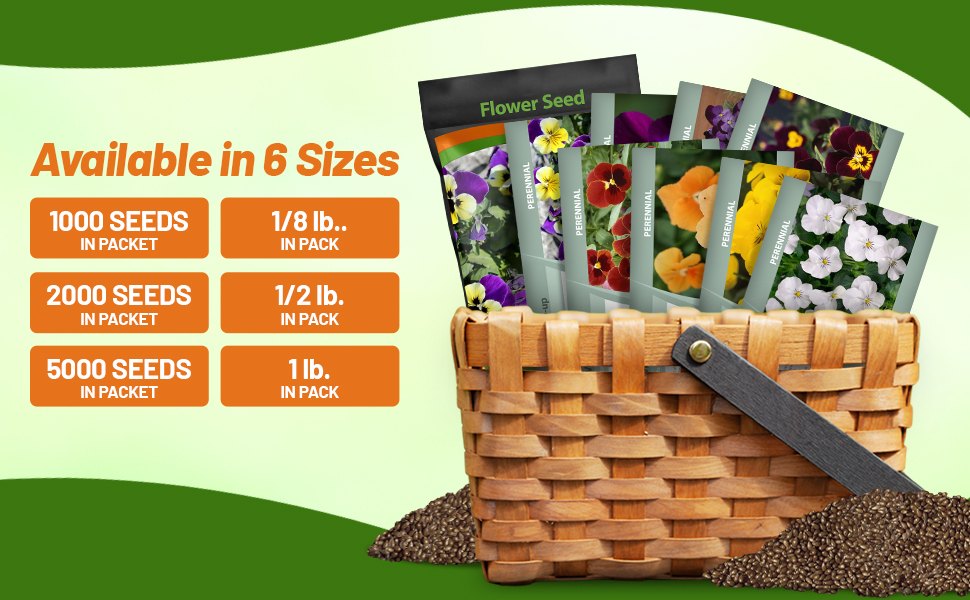 Viola Seed Packets and Bulk Bag For Planting Flowers