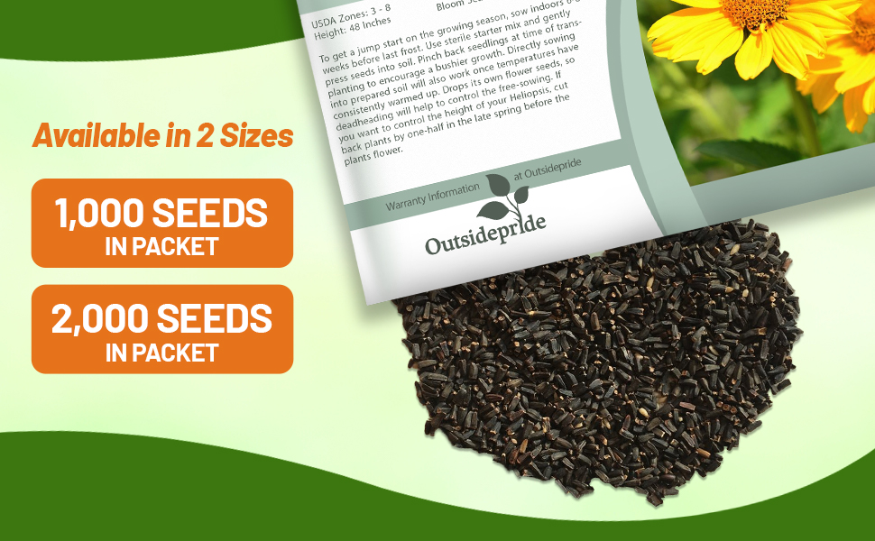 Heliopsis Seed Packets For Planting