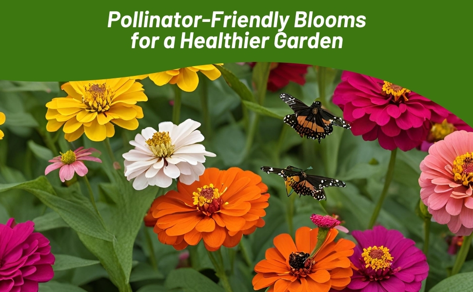 Butterflies & Pollinators on Zinnia Elegans Flower Seed Mixtures