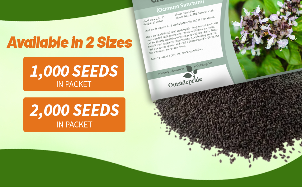Perennial Basil Herb Seed Packets
