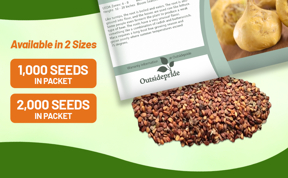 Maca Seed Packet For Sale