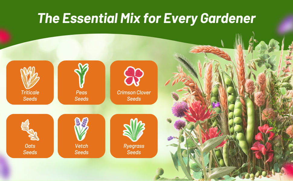 Gardenway Nitrogen Fixing Fixator Cover Crop Seeds For Home Gardens