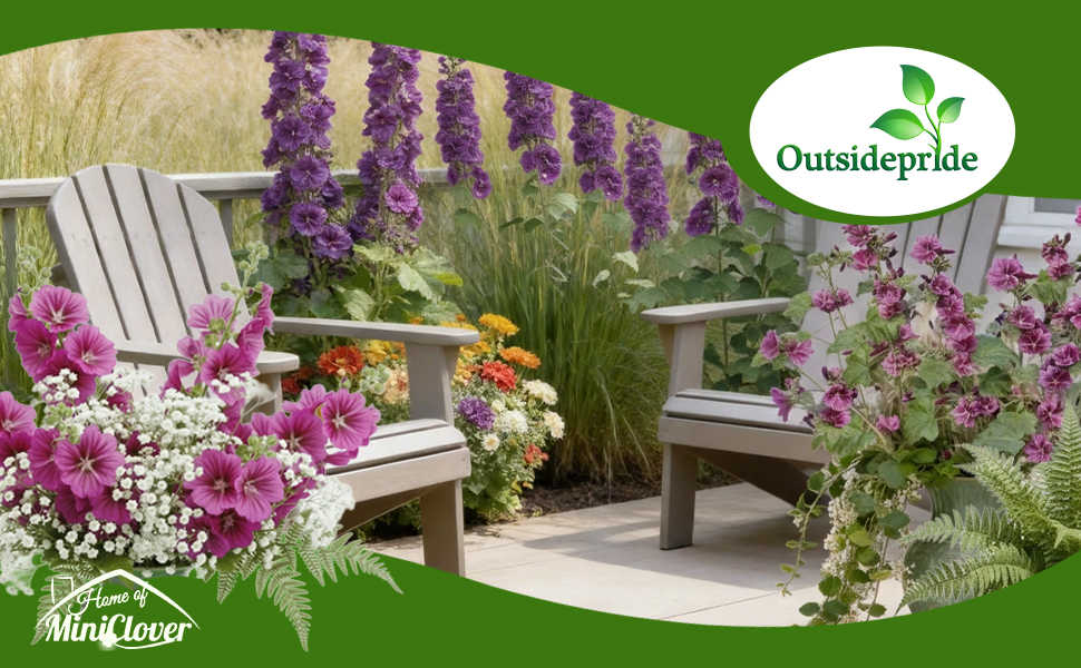 French Hollyhock Flower Garden