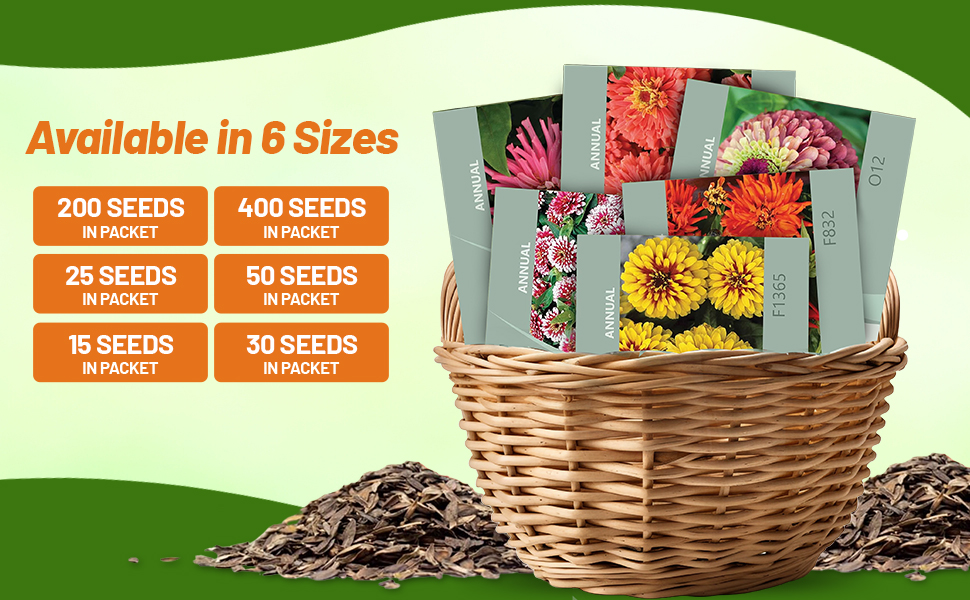 Zinnia Elegans Flower Seed Packets For Sale