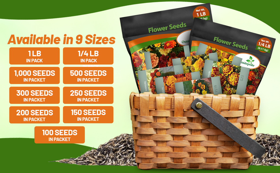 Tagetes Patula French Marigold Seed Bag & Packets