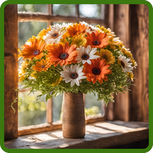 African Daisy Cut Flowers in Vase