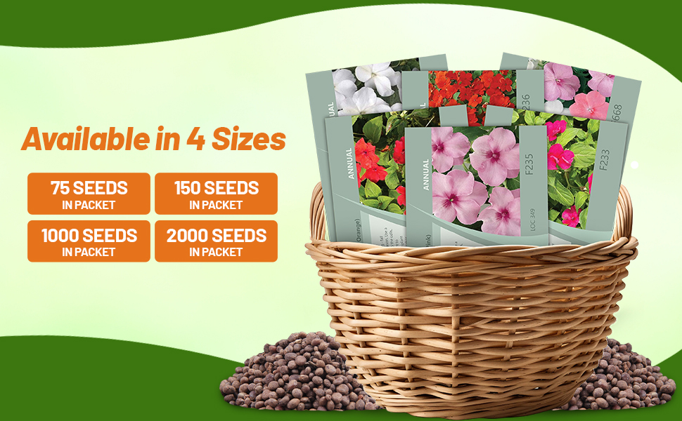 Baby Impatiens Flower Seed Packets For Planting