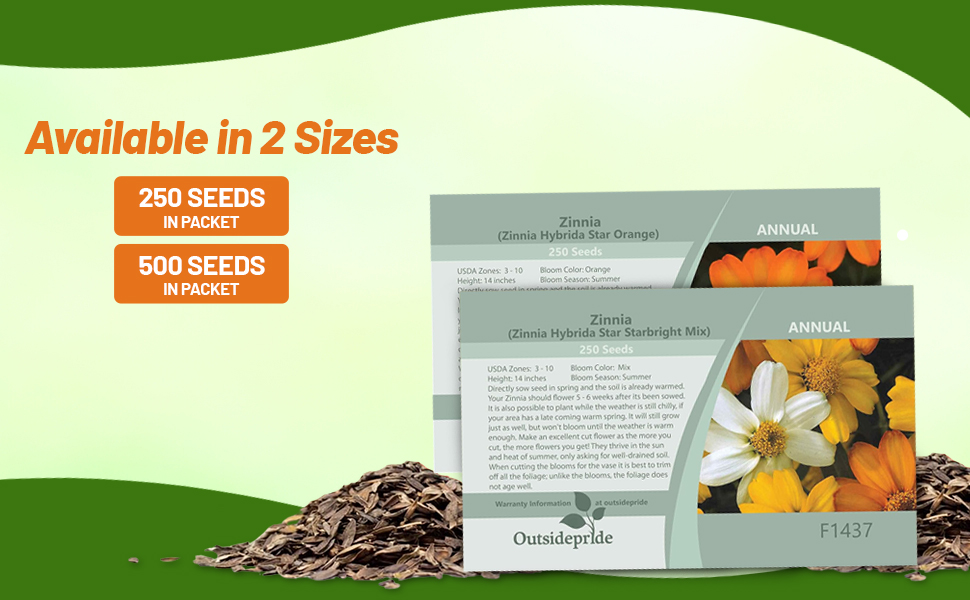 Zinnia Hybrida Star Flower Seed Packets For Sale