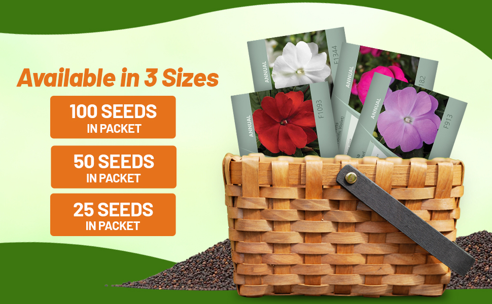 New Guinea Impatiens Flower Seed Packets For Planting Outdoors