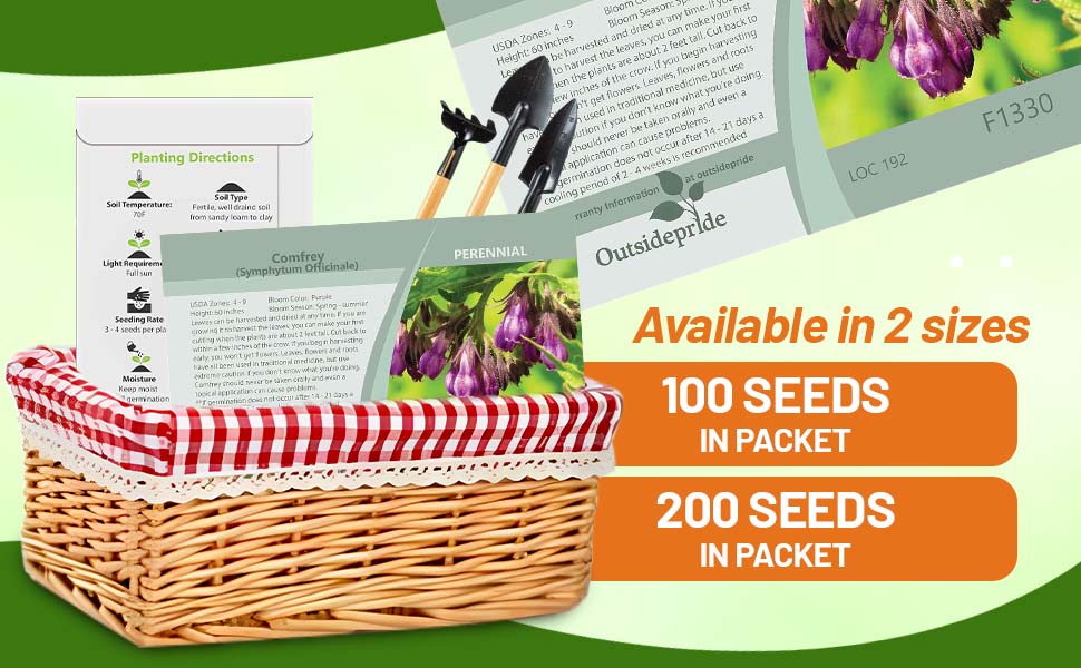 Comfrey Herb Seed Packets For Sale