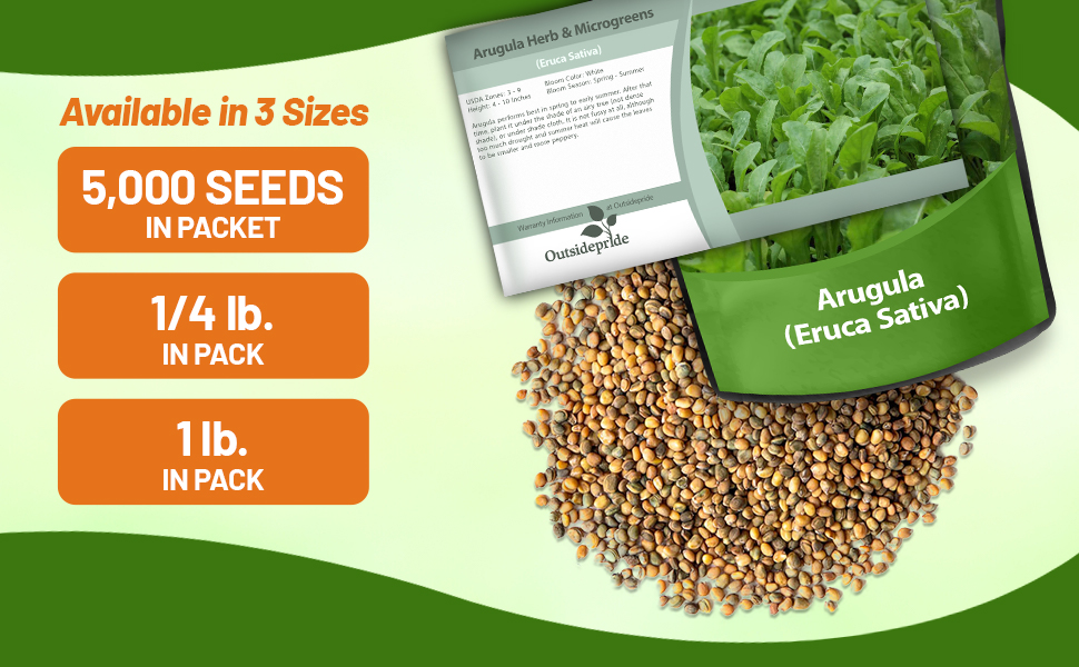 Arugula Herb Seed Packet & Bulk Bag For Planting