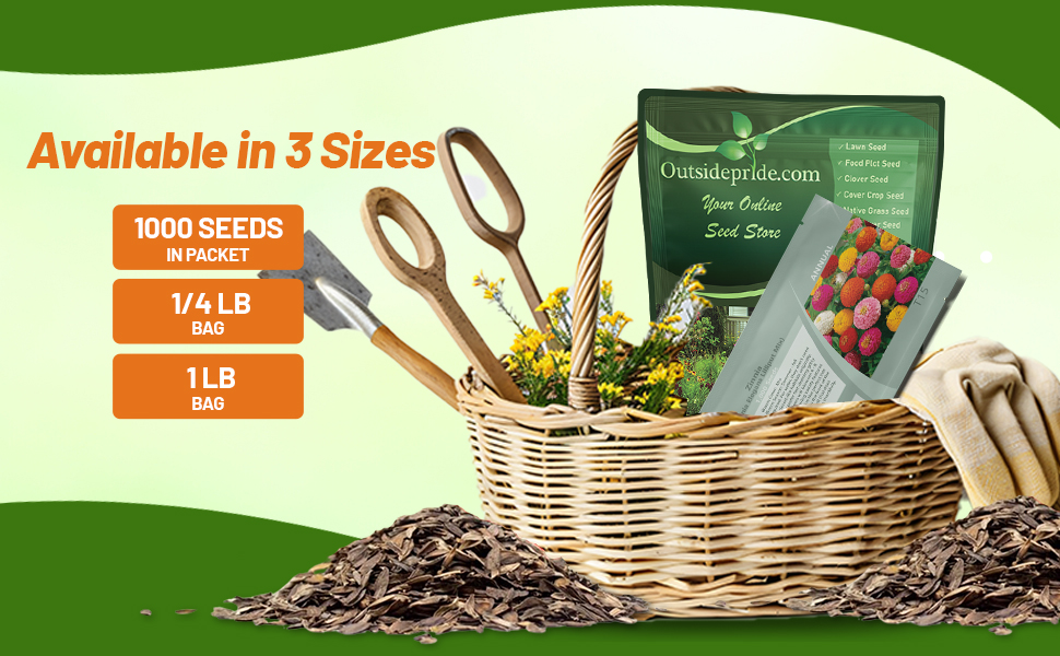 Outsidepride 1 lb. Annual Zinnia Elegans Lilliput Flower Seed Mix for Planting