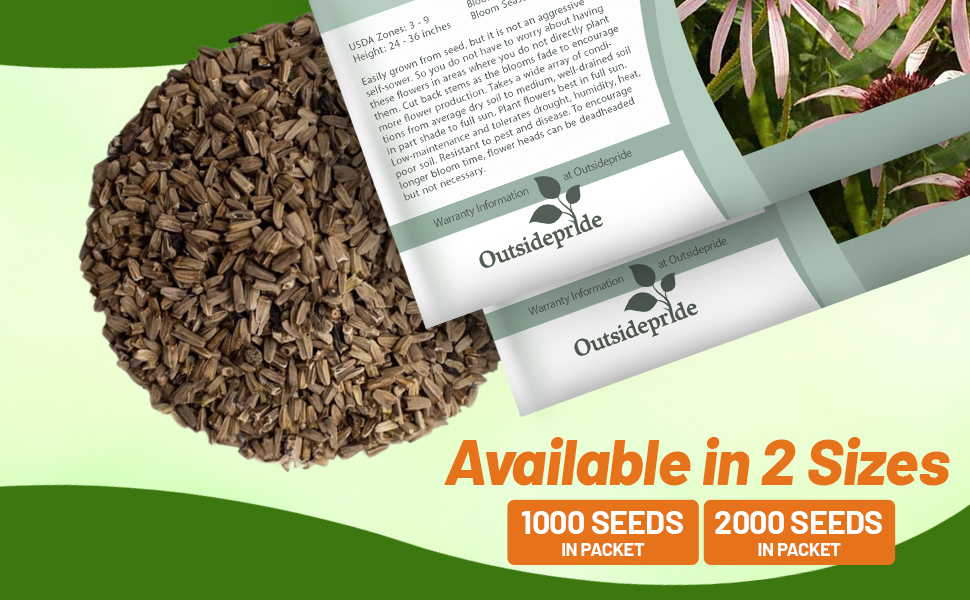 Echinacea Pale Purple Coneflower Flower Seed Packet For Planting