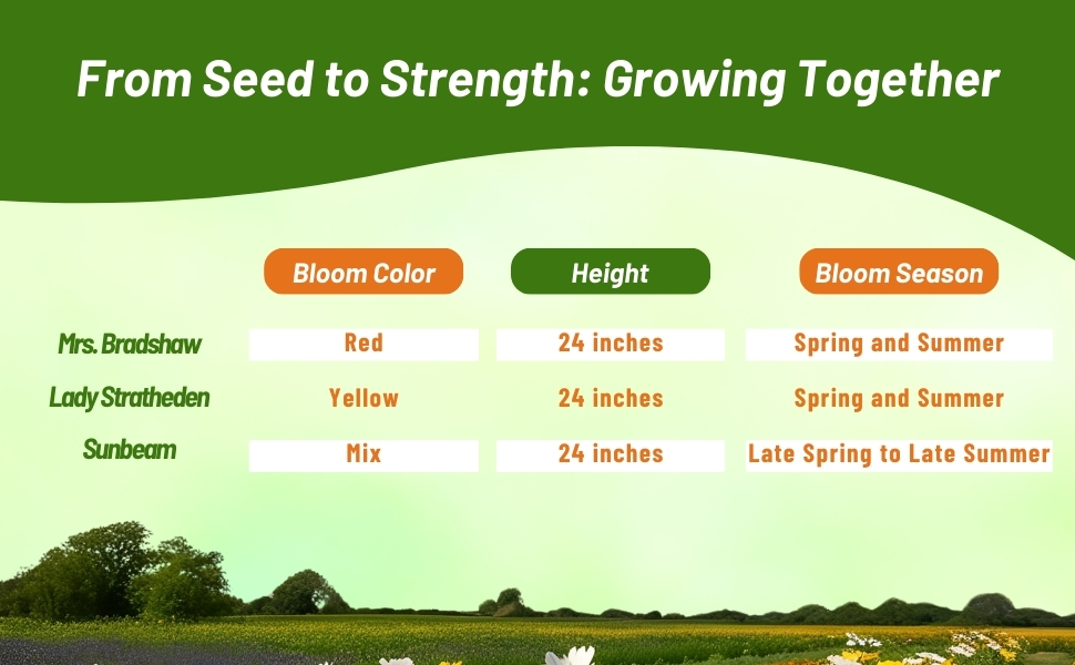 Bloom Season, Color, & Height Chart of Geum Plants