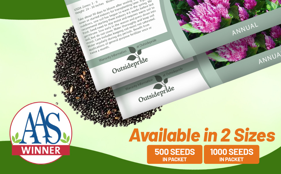 Celosia Castle Pink Seed Packet For Planting