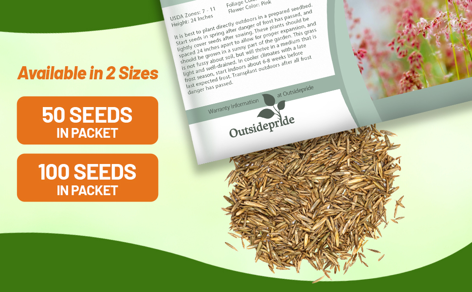 Ruby Grass Seed Packet For Planting