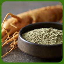 Ground Up Ginseng Root Powder in Bowl