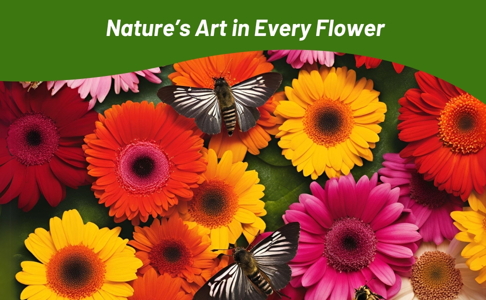Pollinating Butterfly on Gerbera Flowers