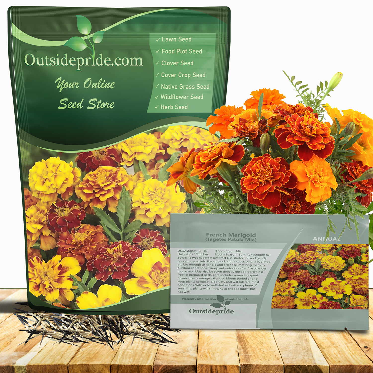 Tagetes Patula Mix Flower Seed Bag