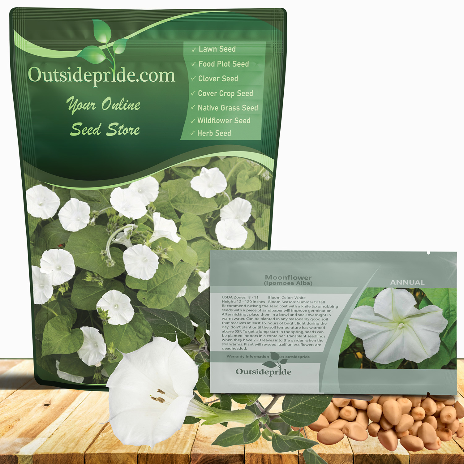 Moonflower Flower Seed Bag For Planting