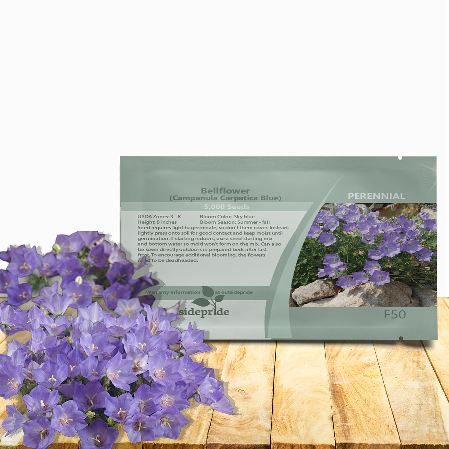 Bellflower Clips Flower Seed Packet